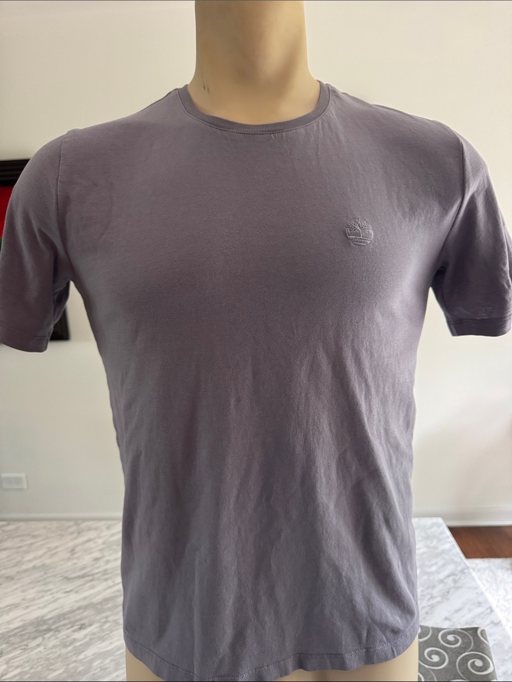 Timberland pastel purple crewneck short sleeve 100% cotton embroidered logo tee